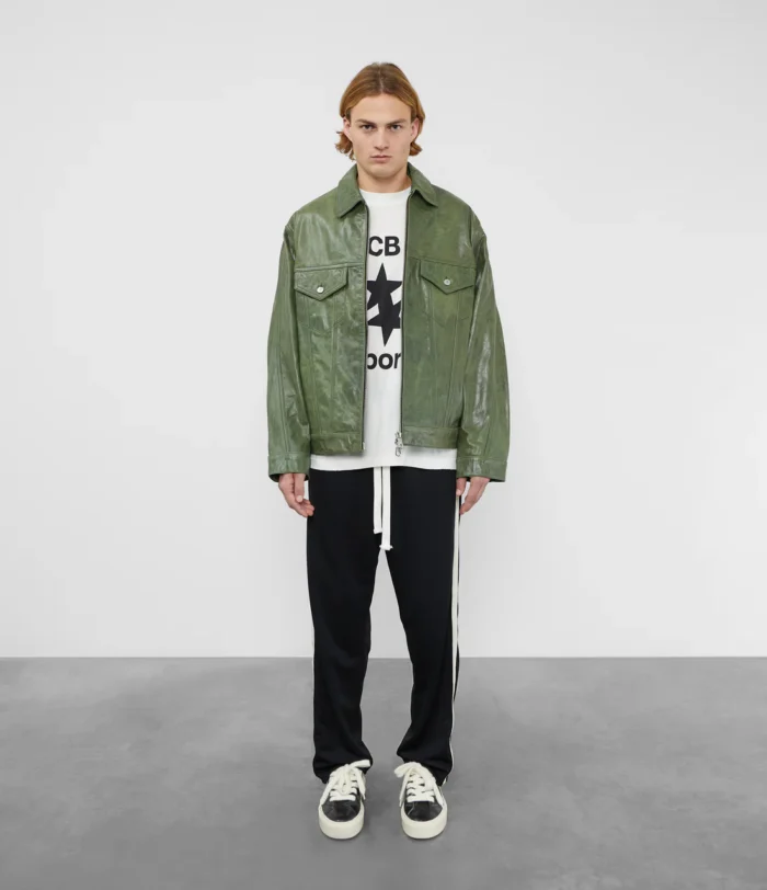 Cb Green Leather Trucker