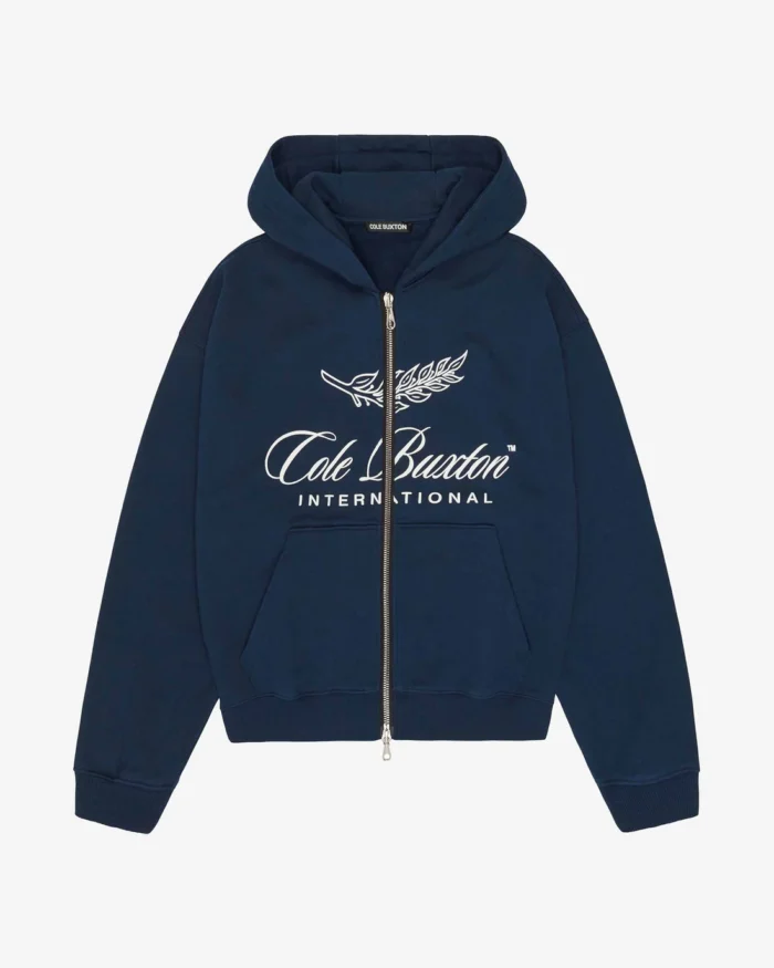 International Zipped Navy Hoodie